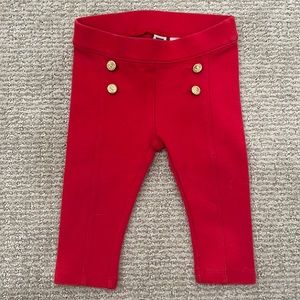 Janie and Jack red pants with gold buttons.